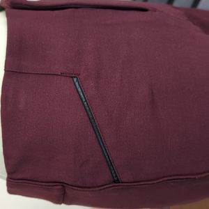 INC burgundy straight leg pants